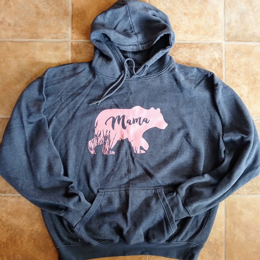 Gray Mama Bear Hoodie
